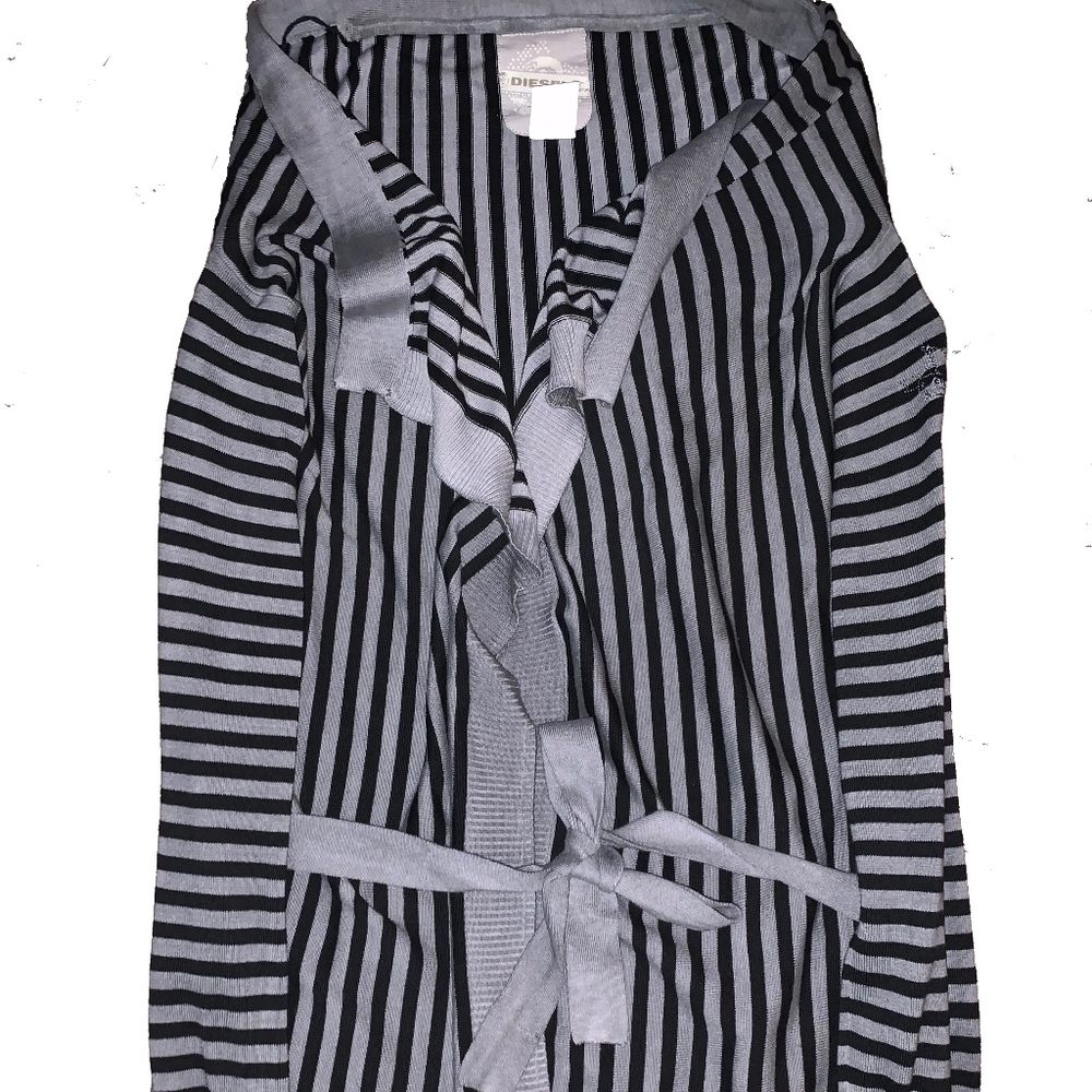 DIESEL striped wrap open cardigan sweater NWOT top